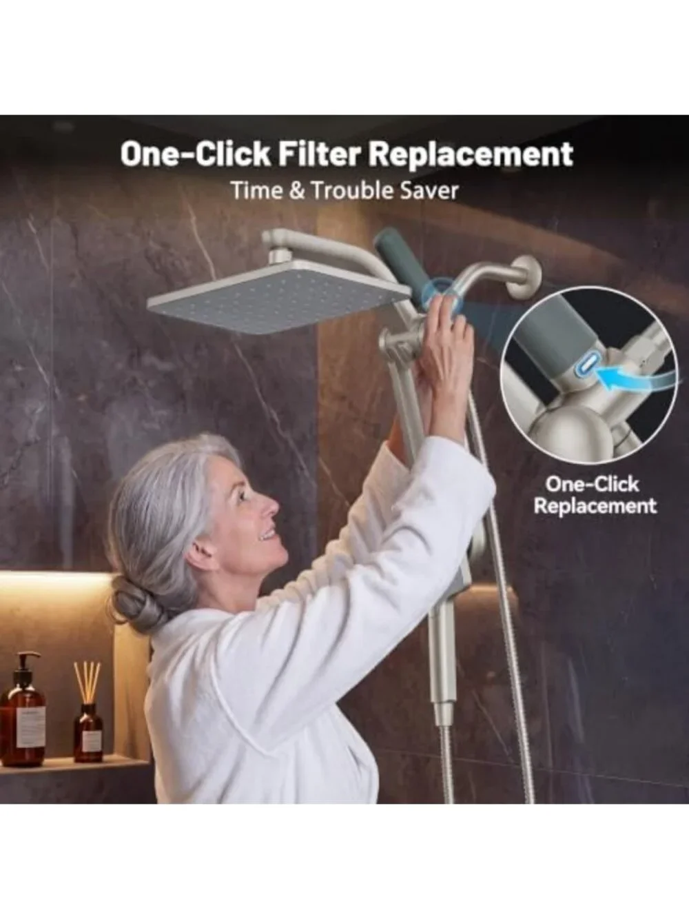 Dual Filter Handheld Showerhead Spray Combo - Perfect for Hard Water & Spa